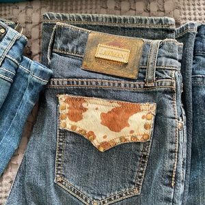 World class denim Lawman western jeans woman’s size 1 with real cowhide pockets